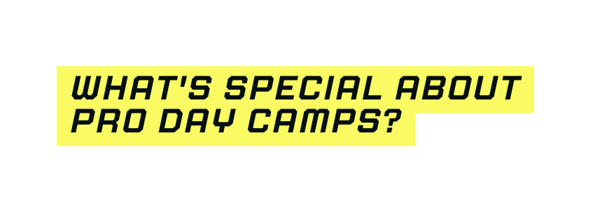 What s special about pro day camps